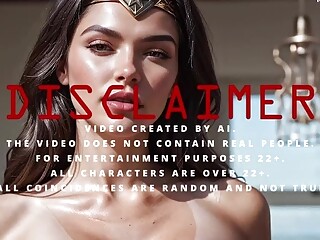 Wonder Woman Tgirl gets stretched by futa friend AI porn