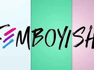 Ebony femboy takes young mans nice cock